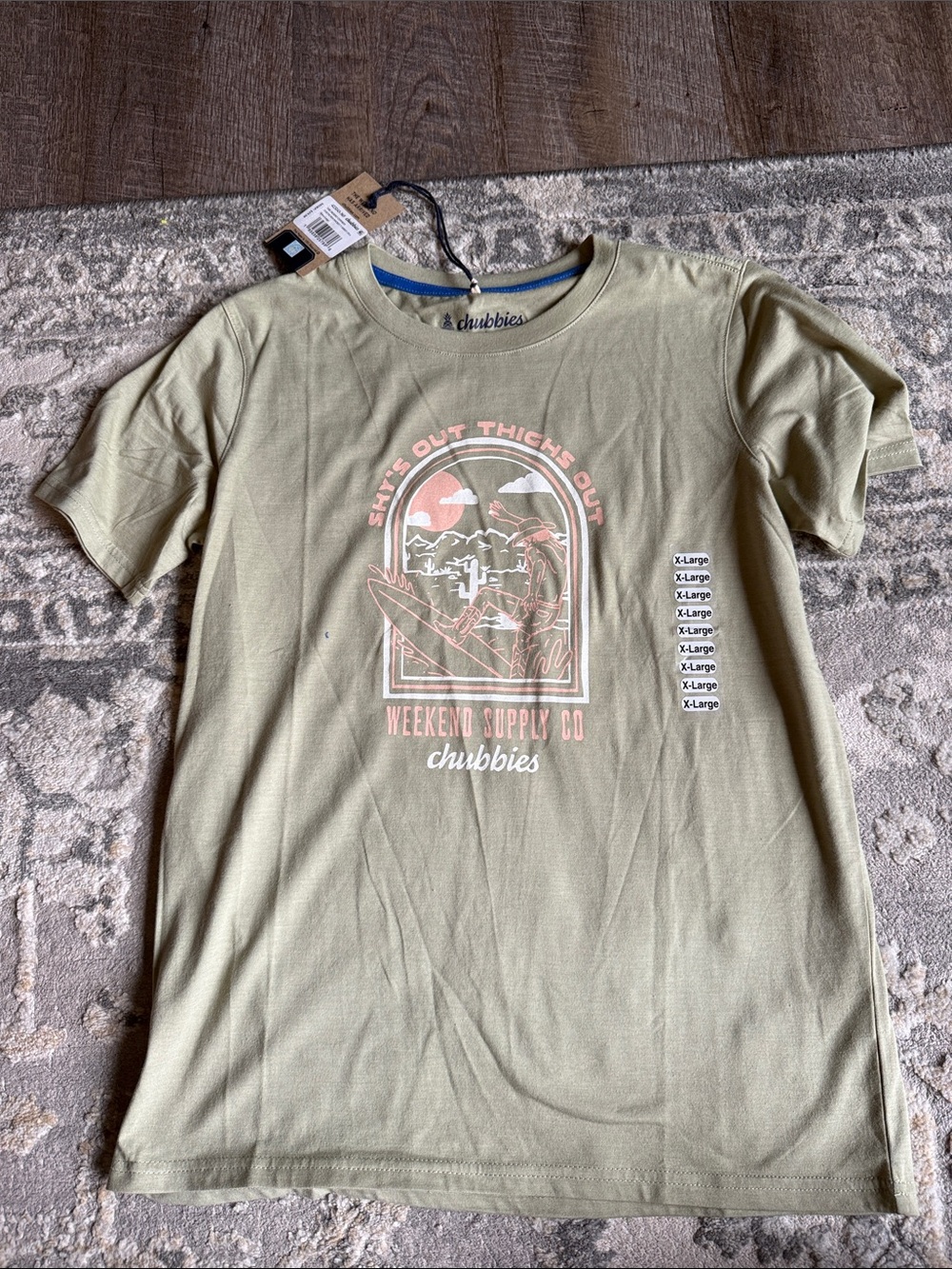 chubbies Sage Green Graphic Short Sleeve Tee